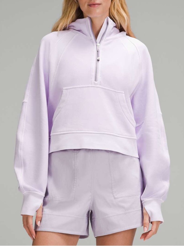 Lululemon Scuba Oversized Half-Zip Hoodie Mineral Dye Purple Cosmos Gym-L/Xl